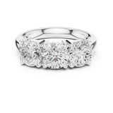 Round Three-Stone Lab Grown Diamond Wedding Band