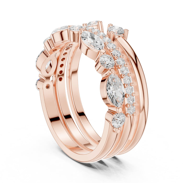 Mixed Eternity Lab Grown Diamond Wedding Band rose gold video