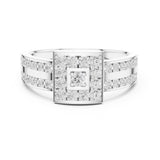 Round Cluster Lab Grown Diamond Wedding Band