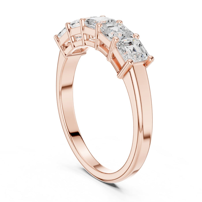 Asscher Half-Eternity Lab Grown Diamond Wedding Band rose gold video
