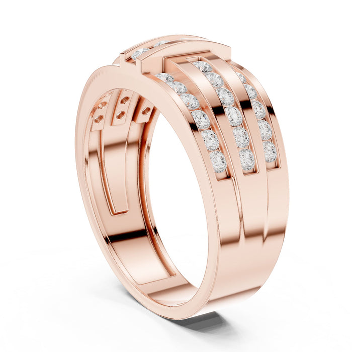 Round Channel Lab Grown Diamond Wedding Band rose gold video