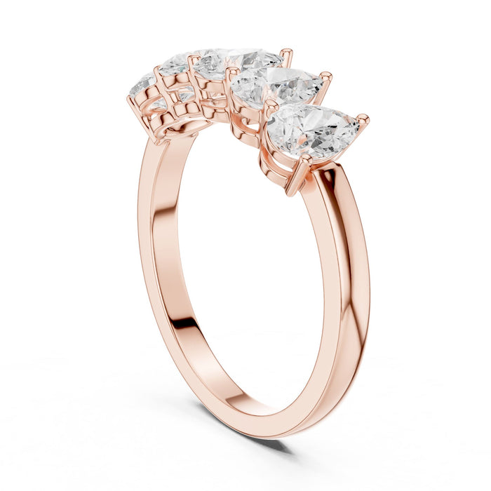 Pear Half-Eternity Lab Grown Diamond Wedding Band rose gold video