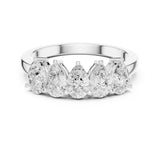 Pear Half-Eternity Lab Grown Diamond Wedding Band