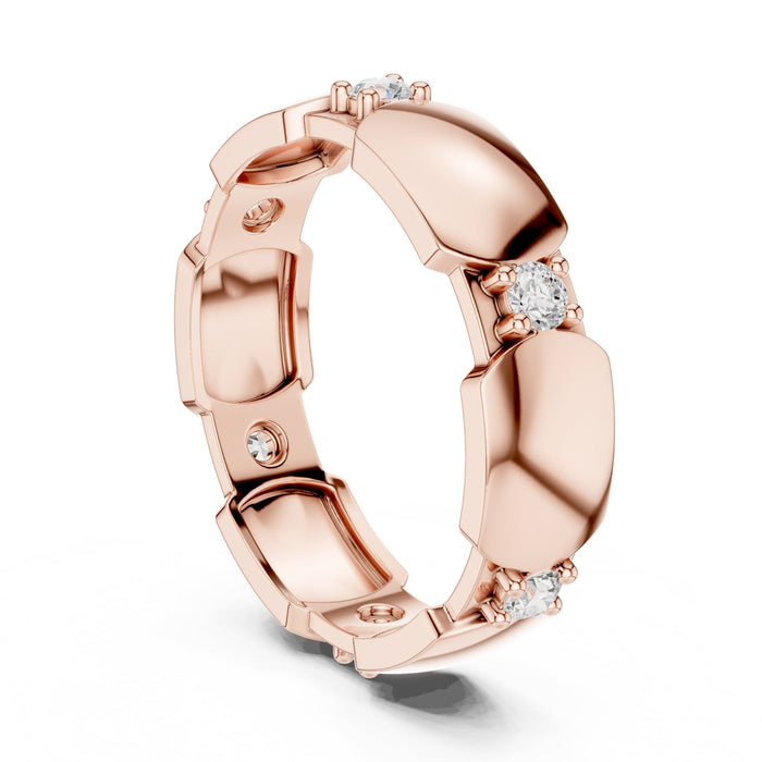 Round Eternity Lab Grown Diamond Wedding Band rose gold video