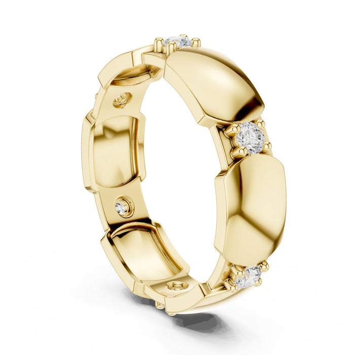 Round Eternity Lab Grown Diamond Wedding Band yellow gold video