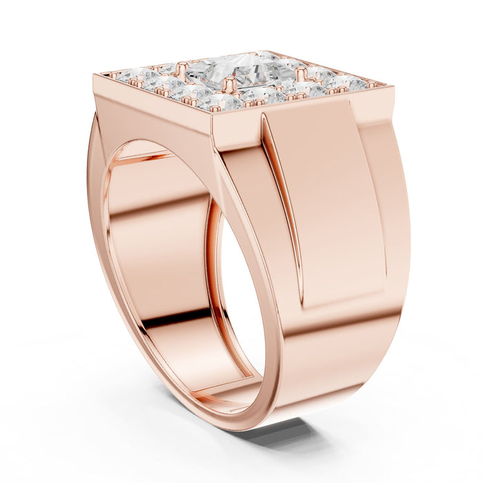 Princess Cluster Lab Grown Diamond Wedding Band rose gold video