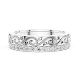 Round Pave Lab Grown Diamond Wedding Band