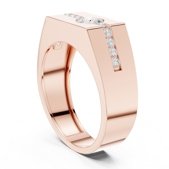 Round Channel Lab Grown Diamond Wedding Band rose gold video
