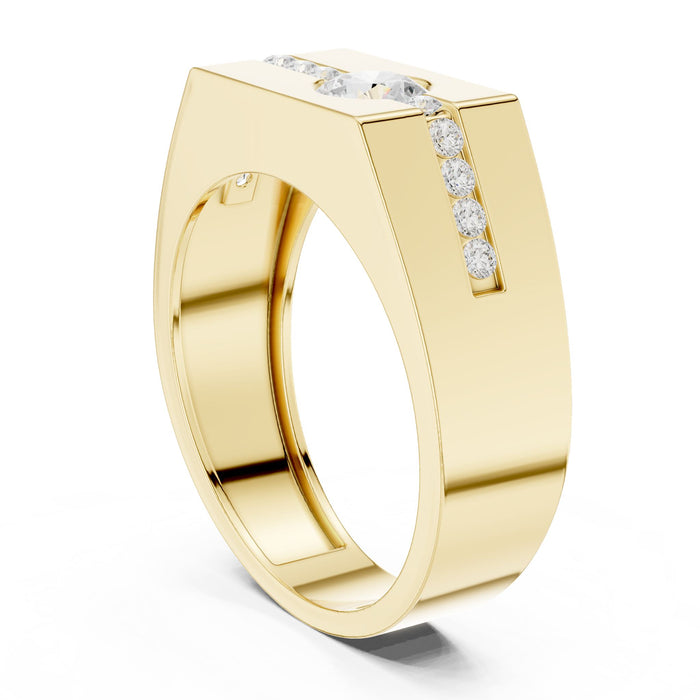 Round Channel Lab Grown Diamond Wedding Band yellow gold video