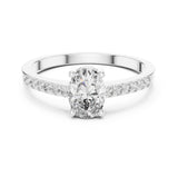 Oval Pave Lab Grown Diamond Wedding Band