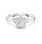 Round Cluster Lab Grown Diamond Engagement Ring