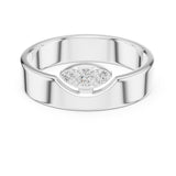 Round Three-Stone Lab Grown Diamond Wedding Band