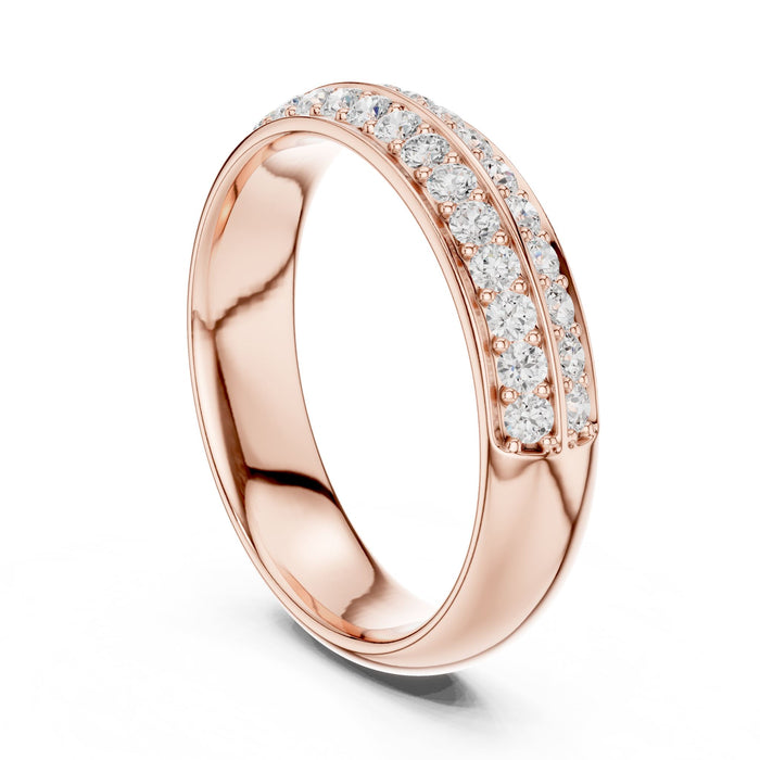 Round Pave Lab Grown Diamond Wedding Band rose gold video
