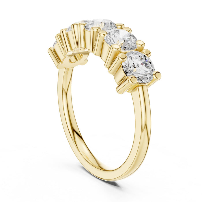 Round Half-Eternity Lab Grown Diamond Wedding Band yellow gold video