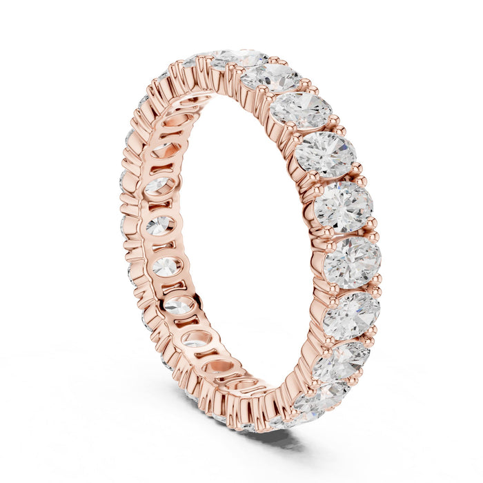 Oval Eternity Lab Grown Diamond Wedding Band rose gold video