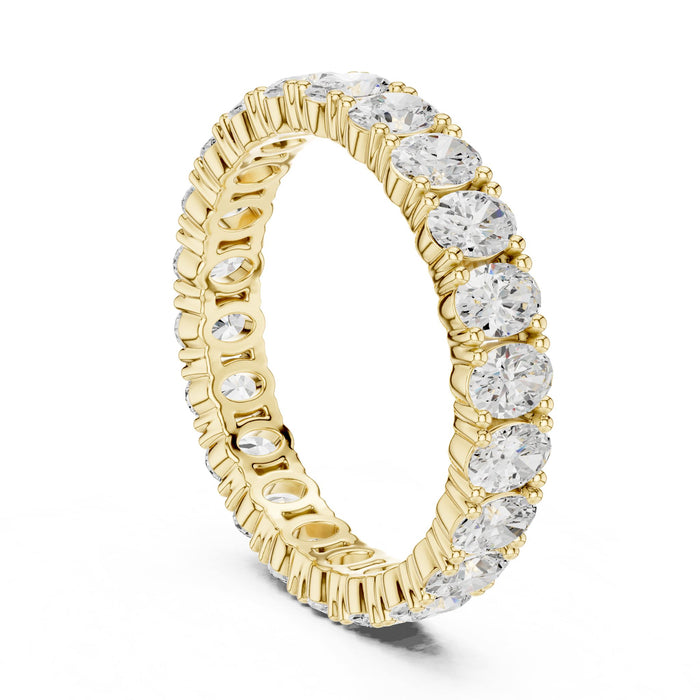 Oval Eternity Lab Grown Diamond Wedding Band yellow gold video
