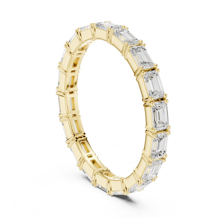 Emerald Eternity Lab Grown Diamond Wedding Band yellow gold video