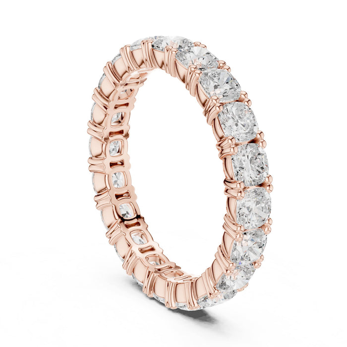 Round Eternity Lab Grown Diamond Wedding Band rose gold video