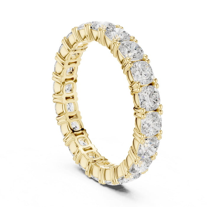 Round Eternity Lab Grown Diamond Wedding Band yellow gold video