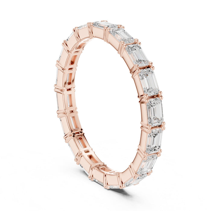 Emerald Eternity Lab Grown Diamond Wedding Band rose gold video