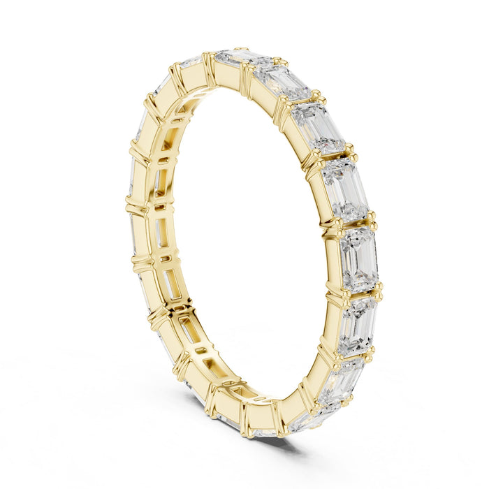 Emerald Eternity Lab Grown Diamond Wedding Band yellow gold video